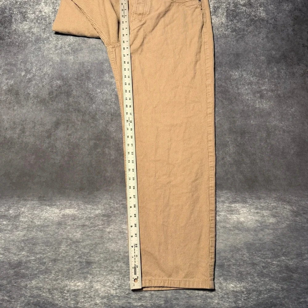 HM Mens Loose‎ Fit Corduroy Pants Beige Tan Size 34 Wide Leg Skate Baggy